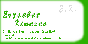 erzsebet kincses business card