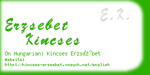 erzsebet kincses business card